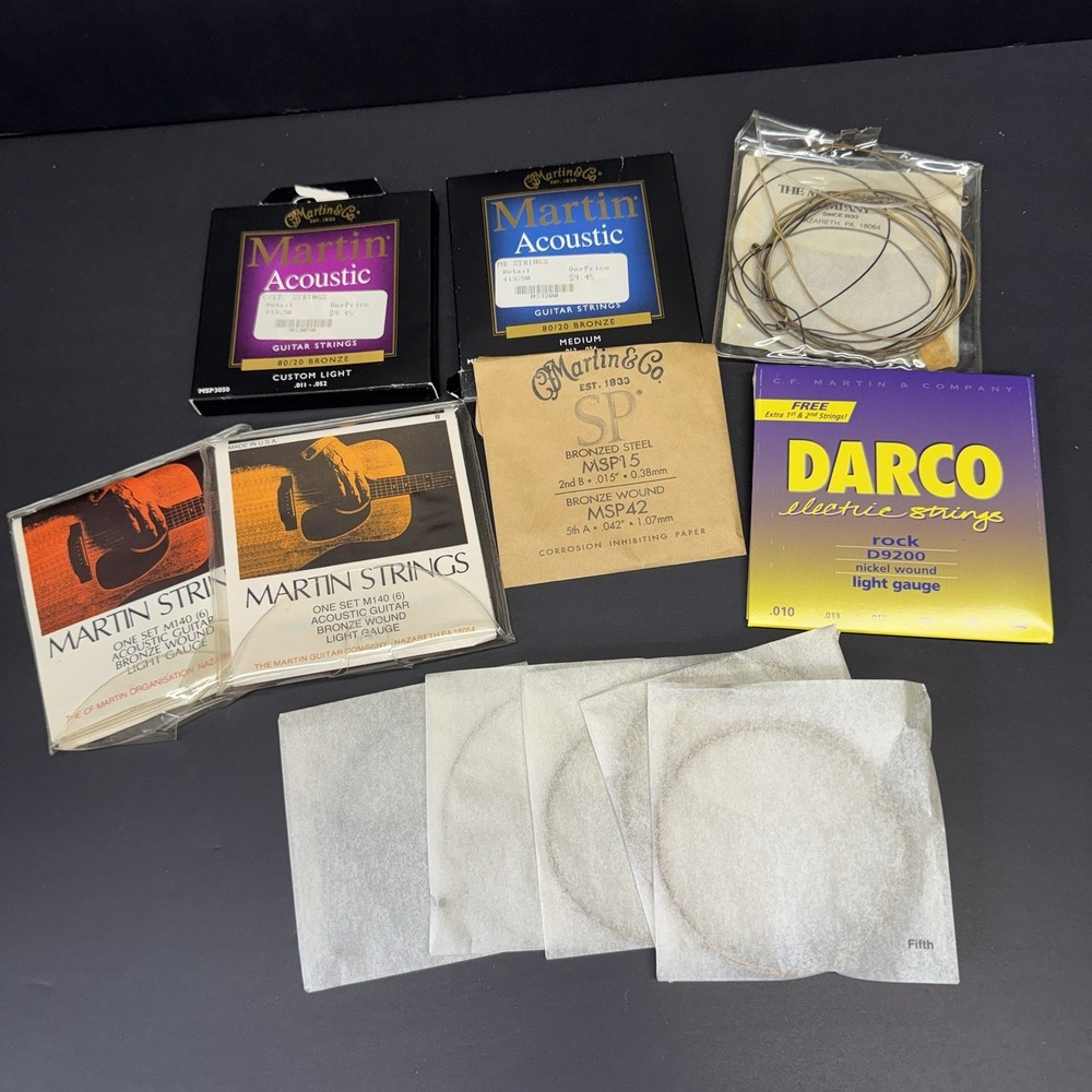 Mixed Lot Of Martin & Co Guitar Strings 80/20 Bronze Light Acoustic Electric